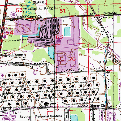 Topographic Map of Holiday Acres, LA