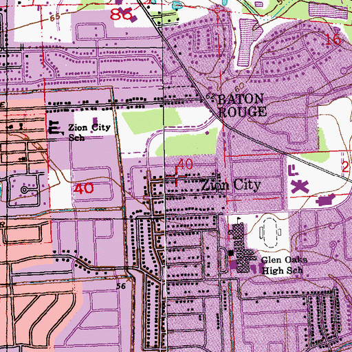 Topographic Map of Holiday Woods, LA