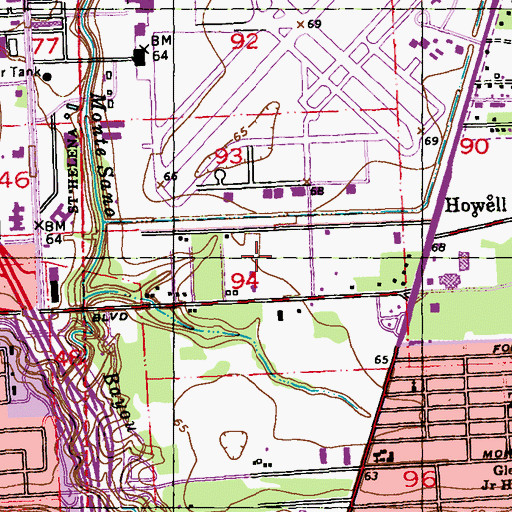 Topographic Map of Howell Community Farms, LA