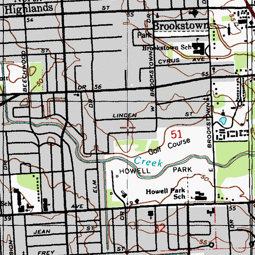 Topographic Map of Howell Park Terrace, LA