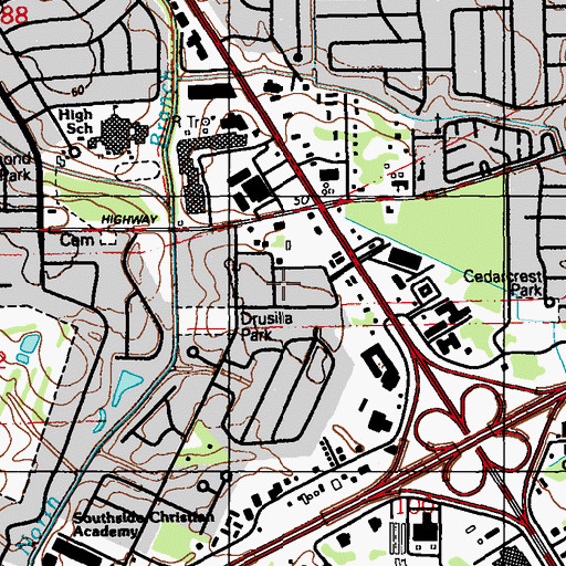 Topographic Map of Independence Place, LA