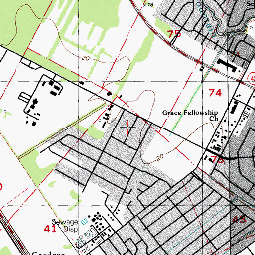 Topographic Map of Indian Park, LA