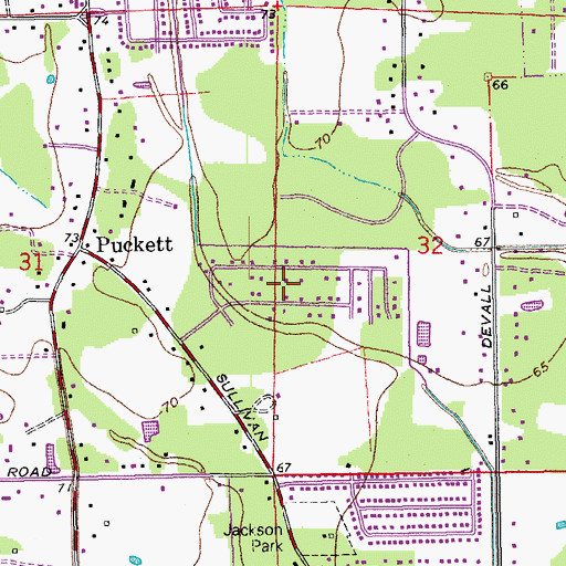 Topographic Map of Jackson Place, LA