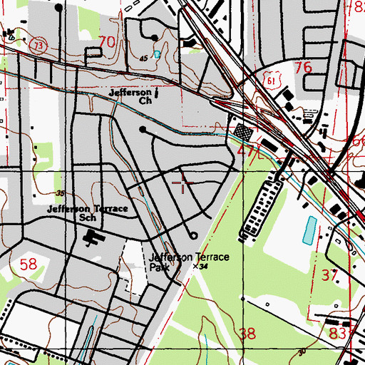 Topographic Map of Jefferson Terrace East, LA