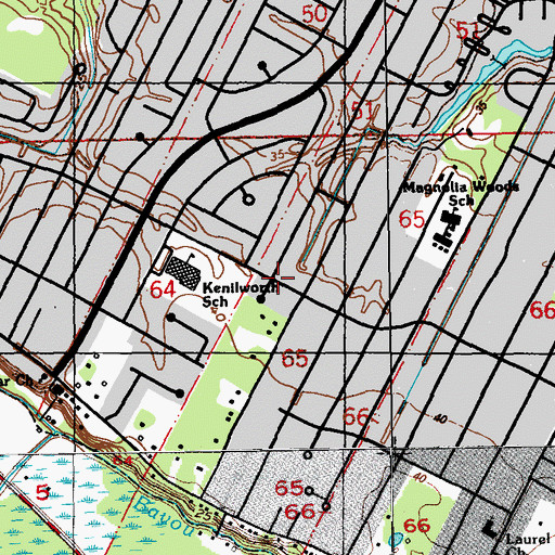 Topographic Map of Kenilworth, LA