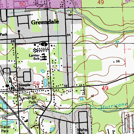 Topographic Map of Kildare, LA