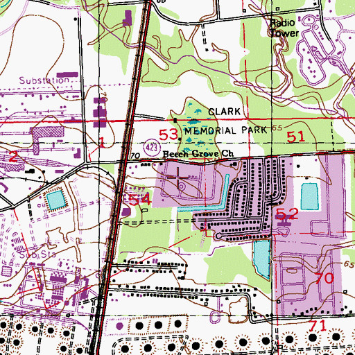 Topographic Map of Kings Estates, LA