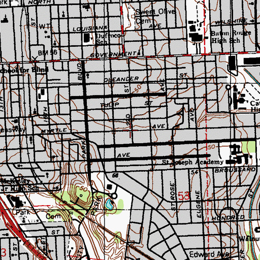 Topographic Map of Kleinert, LA