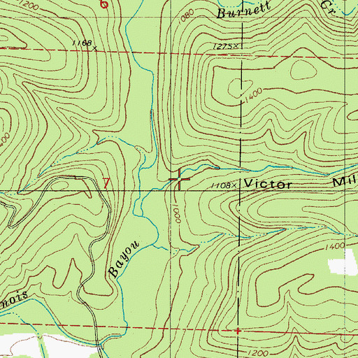 Topographic Map of Victor Millsaps Hollow, AR