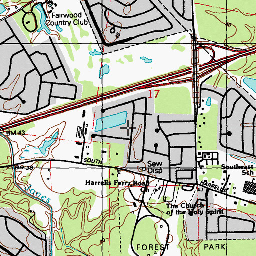 Topographic Map of Lake Forest Park, LA