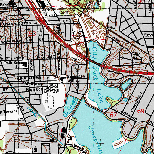 Topographic Map of Lakecrest, LA