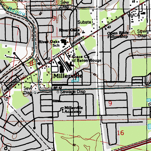 Topographic Map of Lakeview Estates, LA