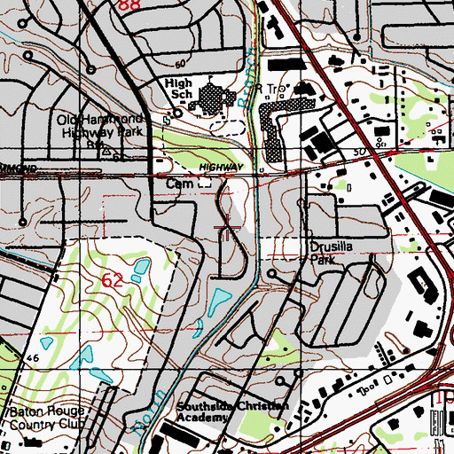 Topographic Map of Land O'Lakes, LA