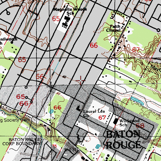 Topographic Map of Laurel Lea, LA