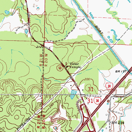 Topographic Map of Victor Temple, AR