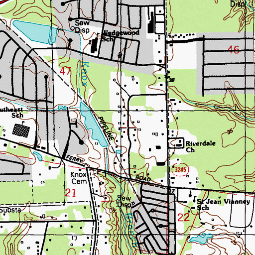 Topographic Map of Li Rocchi, LA