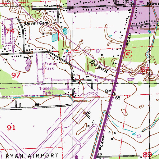 Topographic Map of Liberty Farms, LA