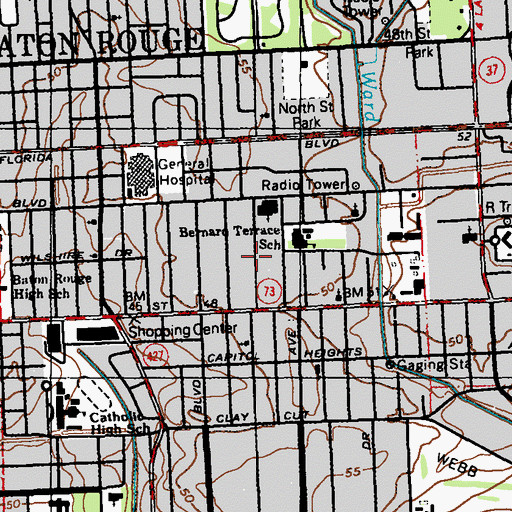 Topographic Map of Longwood Court, LA