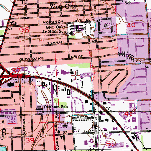 Topographic Map of Loudon, LA