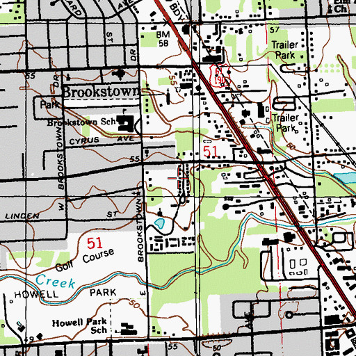 Topographic Map of Lynn Place, LA