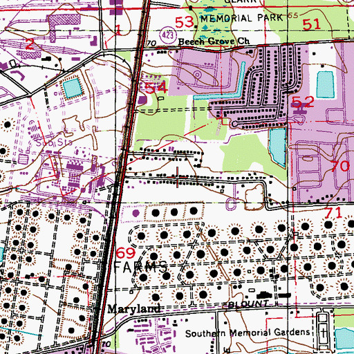 Topographic Map of Maryland Heights, LA