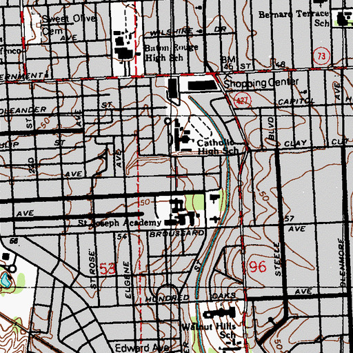 Topographic Map of Marwede, LA