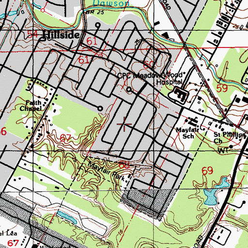 Topographic Map of Mayfair Park, LA