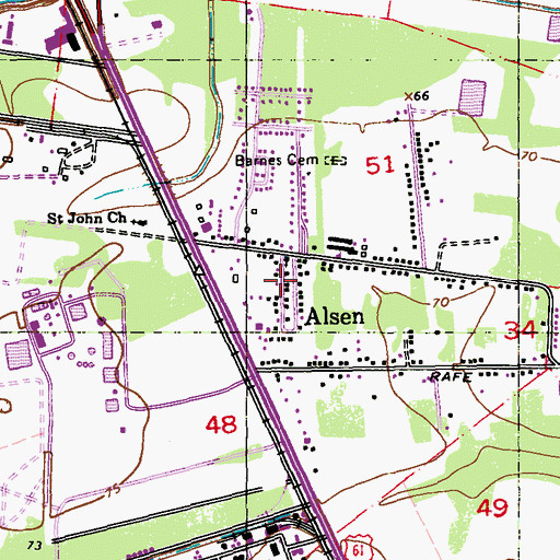 Topographic Map of McClure Place, LA