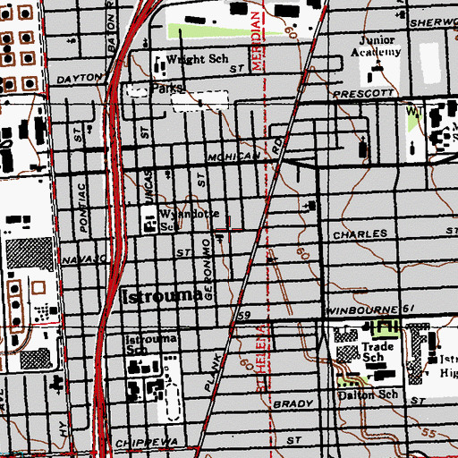 Topographic Map of Midway Place, LA