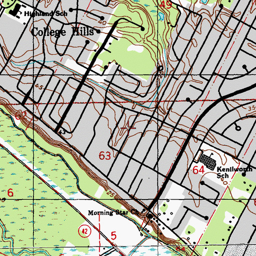 Topographic Map of Mirabeau Gardens, LA