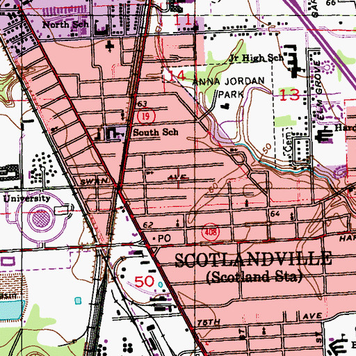 Topographic Map of Moreco, LA