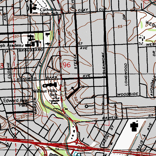 Topographic Map of Moreland, LA