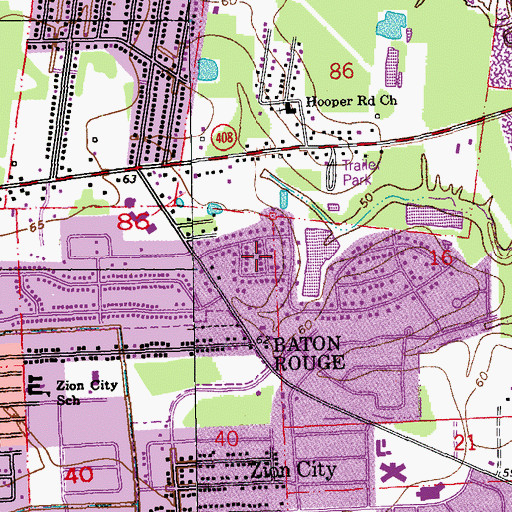 Topographic Map of Myrick Place, LA