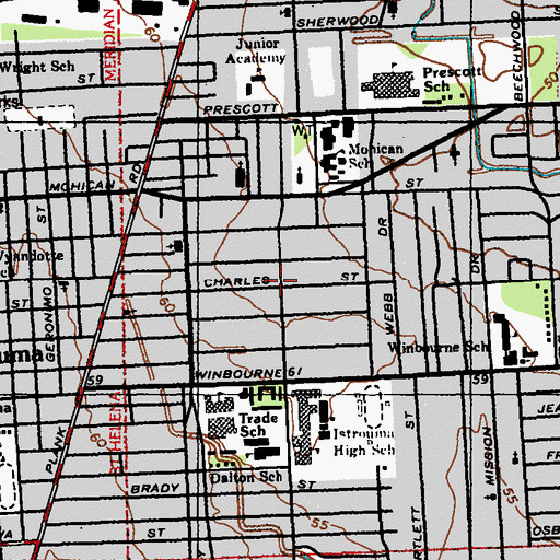 Topographic Map of New Dayton, LA