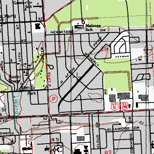 Topographic Map of Melrose Place, LA