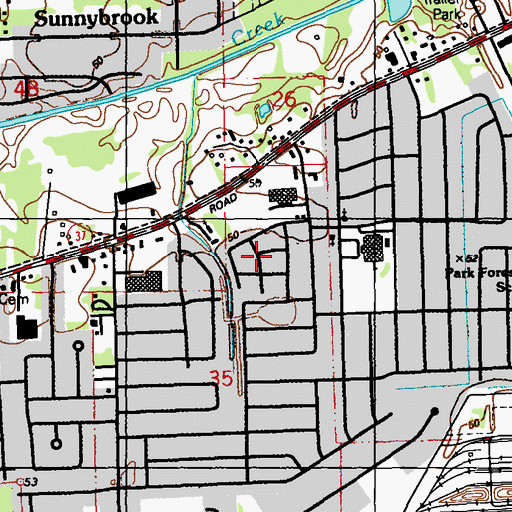 Topographic Map of Oak Forest, LA