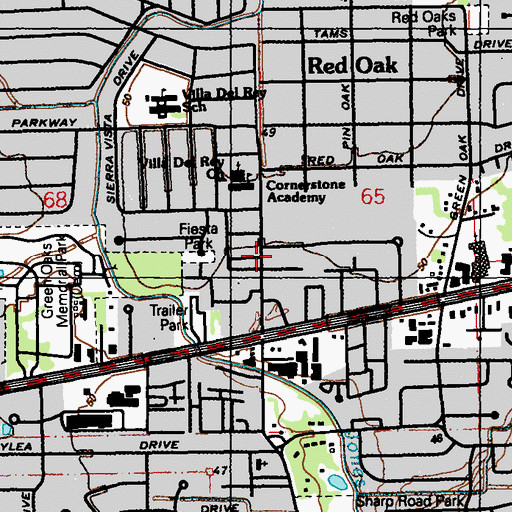 Topographic Map of Oak Park, LA