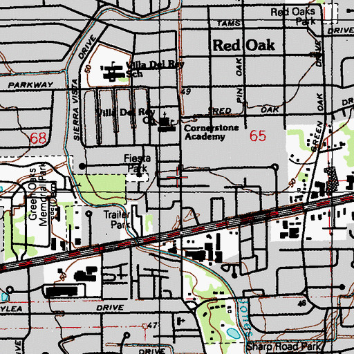 Topographic Map of Oak Park, LA