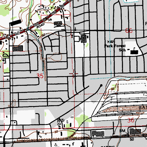 Topographic Map of Park Forest, LA