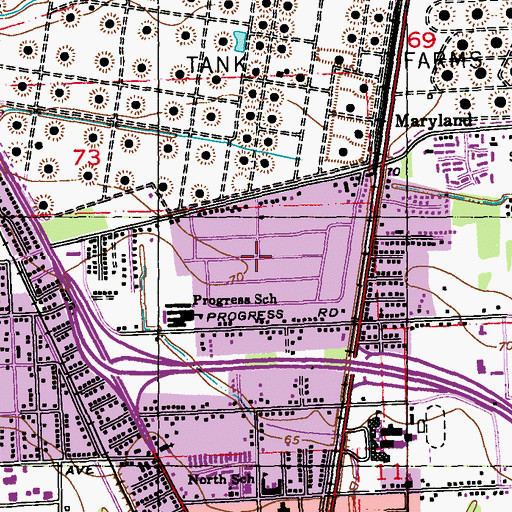 Topographic Map of Park Vista, LA