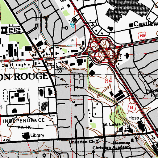 Topographic Map of Parkland Terrace, LA