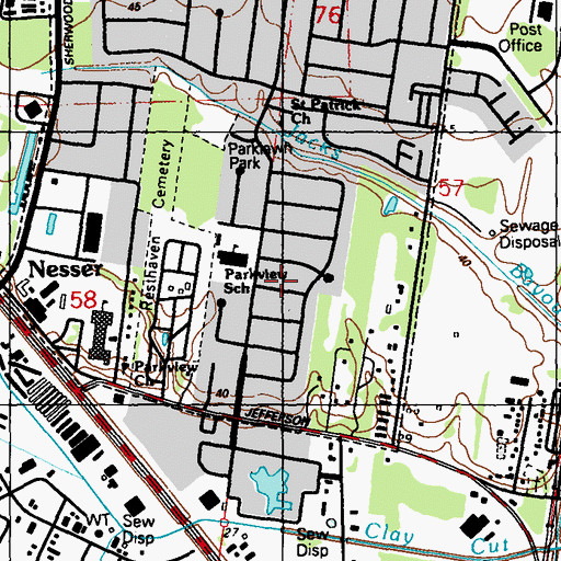 Topographic Map of Parkview Oaks South, LA