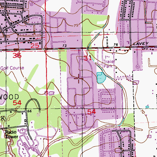 Topographic Map of Parkwood Terrace, LA