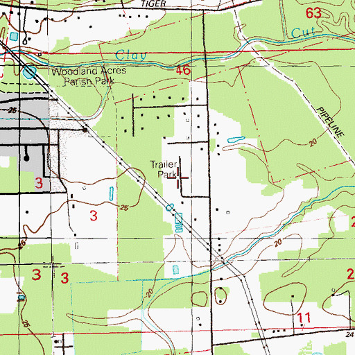 Topographic Map of Pate Place, LA