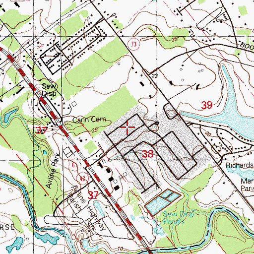 Topographic Map of Pecan Creek, LA