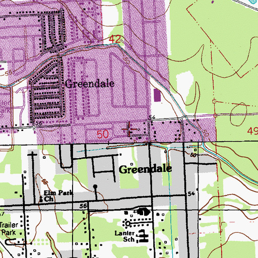 Topographic Map of Phebus, LA