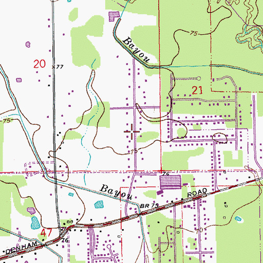 Topographic Map of Pinewood Acres, LA