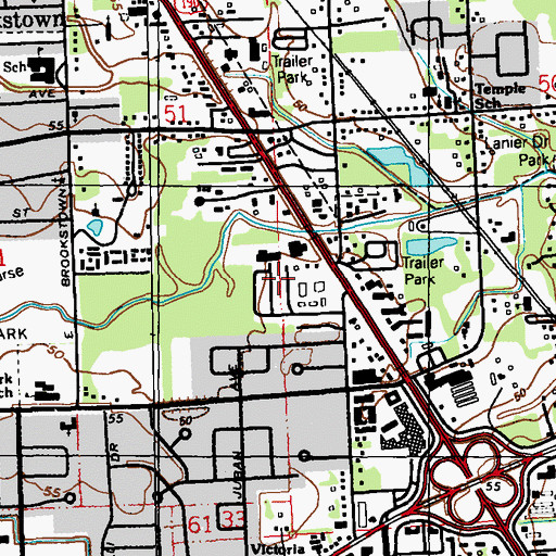 Topographic Map of Pioneer Park, LA