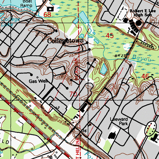 Topographic Map of Plantation Trace, LA