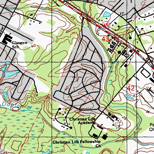 Topographic Map of Pollard Estates, LA